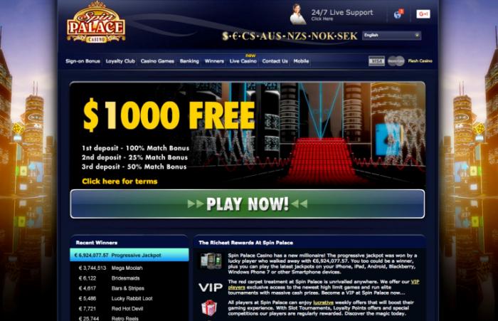 spin palace casino accueil